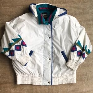 Vintage London Fog Down Puffer Jacket Geometric